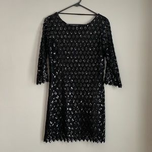 *Black, mini, sparkle dress